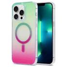 For iPhone 13 Pro Max Magic Diamond Blu-ray MagSafe Phone Case(Green Rose Gradient) - 1