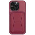 For iPhone 15 Pro Max Leather Card Holder TPU Phone Case(Wine Red) - 1