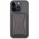 For iPhone 14 Pro Max Leather Card Holder TPU Phone Case(Black) - 1