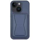 For iPhone 13 Leather Card Holder TPU Phone Case(Navy Blue) - 1