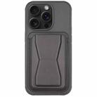 For iPhone 12 Pro Max Leather Card Holder TPU Phone Case(Black) - 1