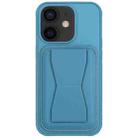 For iPhone 11 Leather Card Holder TPU Phone Case(Light Blue) - 1