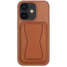 For iPhone 11 Leather Card Holder TPU Phone Case(Brown) - 1