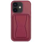 For iPhone 11 Leather Card Holder TPU Phone Case(Wine Red) - 1