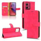 For Motorola Moto G84 5G Skin Feel Magnetic Flip Leather Phone Case(Rose Red) - 1