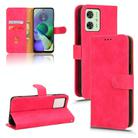 For Motorola Moto G54 5G Skin Feel Magnetic Flip Leather Phone Case(Rose Red) - 1