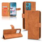 For Motorola Edge 40 Neo Skin Feel Magnetic Flip Leather Phone Case(Brown) - 1