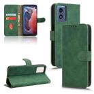 For Motorola Moto G Paly 4G 2024 Skin Feel Magnetic Flip Leather Phone Case(Green) - 1