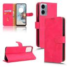 For Motorola Moto G34 5G Skin Feel Magnetic Flip Leather Phone Case(Rose Red) - 1