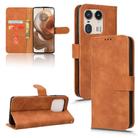 For Motorola Edge 50 Ultra Skin Feel Magnetic Flip Leather Phone Case(Brown) - 1