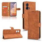 For Motorola Moto G85 / S50 Neo Skin Feel Magnetic Flip Leather Phone Case(Brown) - 1