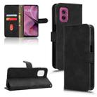 For Motorola Moto G55 5G Skin Feel Magnetic Flip Leather Phone Case(Black) - 1