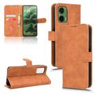 For Motorola Moto G35 Skin Feel Magnetic Flip Leather Phone Case(Brown) - 1