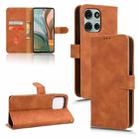 For Motorola Moto G75 5G Skin Feel Magnetic Flip Leather Phone Case(Brown) - 1