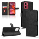 For Motorola Moto G05 Skin Feel Magnetic Flip Leather Phone Case(Black) - 1