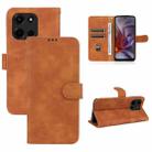 For Motorola Edge 5G 2025 Skin Feel Magnetic Flip Leather Phone Case(Brown) - 1