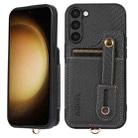 For Samsung Galaxy S23+ 5G ABEEL Carbon Fiber RFID Card Holder Phone Case(Black) - 1