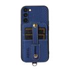 For Samsung Galaxy S23+ 5G ABEEL Carbon Fiber RFID Card Holder Phone Case(Blue) - 1