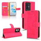 For Honor 100 5G Skin Feel Magnetic Flip Leather Phone Case(Rose Red) - 1