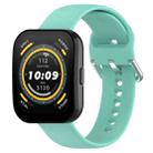 For Amazfit Bip 5 Silicone Replacement Watch Band, Size:L Size(Teal) - 1