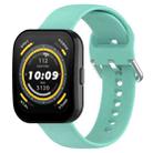 For Amazfit Bip 5 Silicone Replacement Watch Band, Size:S Size(Teal) - 1