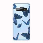 For Samsung Galaxy S10+ Shockproof Painted TPU Protective Case(Blue Butterfly) - 1
