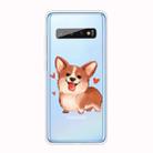 For Samsung Galaxy S10+ Shockproof Painted TPU Protective Case(Love Corgi) - 1