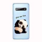 For Samsung Galaxy S10+ Shockproof Painted TPU Protective Case(Tilted Head Panda) - 1