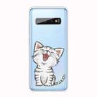For Samsung Galaxy S10+ Shockproof Painted TPU Protective Case(Laughing Cat) - 1