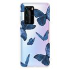 For Huawei P40 Shockproof Painted TPU Protective Case(Blue Butterfly) - 1