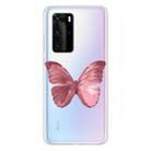 For Huawei P40 Shockproof Painted TPU Protective Case(Red Butterfly) - 1