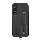 For Sony Xperia 1 V ABEEL Carbon Fiber RFID Card Holder Phone Case(Black) - 1