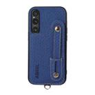 For Sony Xperia 1 V ABEEL Carbon Fiber RFID Card Holder Phone Case(Blue) - 1