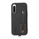 For Sony Xperia 10 V ABEEL Carbon Fiber RFID Card Holder Phone Case(Black) - 1