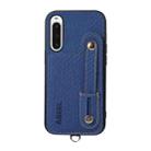 For Sony Xperia 10 V ABEEL Carbon Fiber RFID Card Holder Phone Case(Blue) - 1