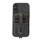 For Sony Xperia 1 V ABEEL Carbon Fiber RFID Card Holder Phone Case(Black) - 1