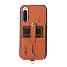 For Sony Xperia 10 V ABEEL Carbon Fiber RFID Card Holder Phone Case(Brown) - 1