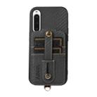 For Sony Xperia 10 V ABEEL Carbon Fiber RFID Card Holder Phone Case(Black) - 1