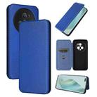 For Honor Magic5 Pro Carbon Fiber Texture Flip Leather Phone Case(Blue) - 1