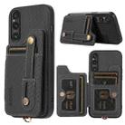 For Sony Xperia 1 V ABEEL Carbon Fiber RFID Card Holder Phone Case(Black) - 1