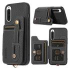 For Sony Xperia 10 V ABEEL Carbon Fiber RFID Card Holder Phone Case(Black) - 1
