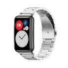 For Huawei Watch Fit Special Edition Three Strains Stainless Steel Watch Band(Silver) - 1
