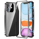 For iPhone 11 Magnetic Double-buckle HD Tempered Glass Phone Case(Black) - 1