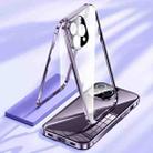 For iPhone 11 Magnetic Double-buckle HD Tempered Glass Phone Case(Purple) - 3