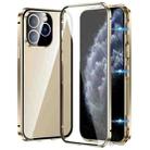 For iPhone 11 Pro Magnetic Double-buckle HD Tempered Glass Phone Case(Gold) - 1