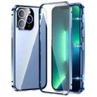 For iPhone 13 Pro Max Magnetic Double-buckle HD Tempered Glass Phone Case(Blue) - 1