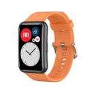 For Huawei Watch Fit Special Edition Silicone Silver Steel Buckle Watch Band(Orange) - 1