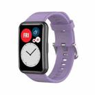 For Huawei Watch Fit Special Edition Silicone Silver Steel Buckle Watch Band(Light Purple) - 1