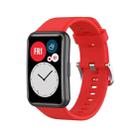 For Huawei Watch Fit Special Edition Silicone Silver Steel Buckle Watch Band(Red) - 1