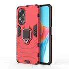 For OPPO A58 4G Shockproof PC + TPU Holder Phone Case(Red) - 1